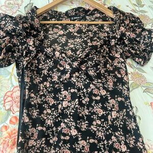 Black Floral Women's Dress
